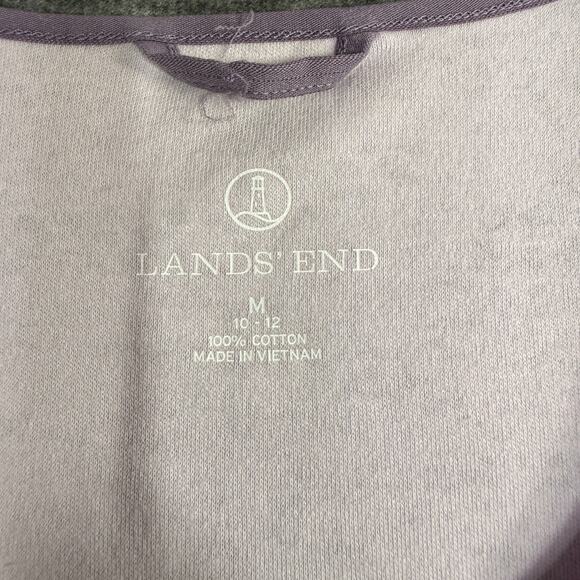 Lands' End Women's Nightgown Size M Cotton Floral Purple Midcalf - Picture 3 of 4